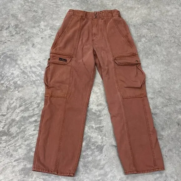 Urban Outfitters BDG Brown High Rise Baggy Cargo Trousers Cargo Pants Size 28 - Picture 1 of 10